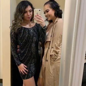 Sliver sparkly black dress